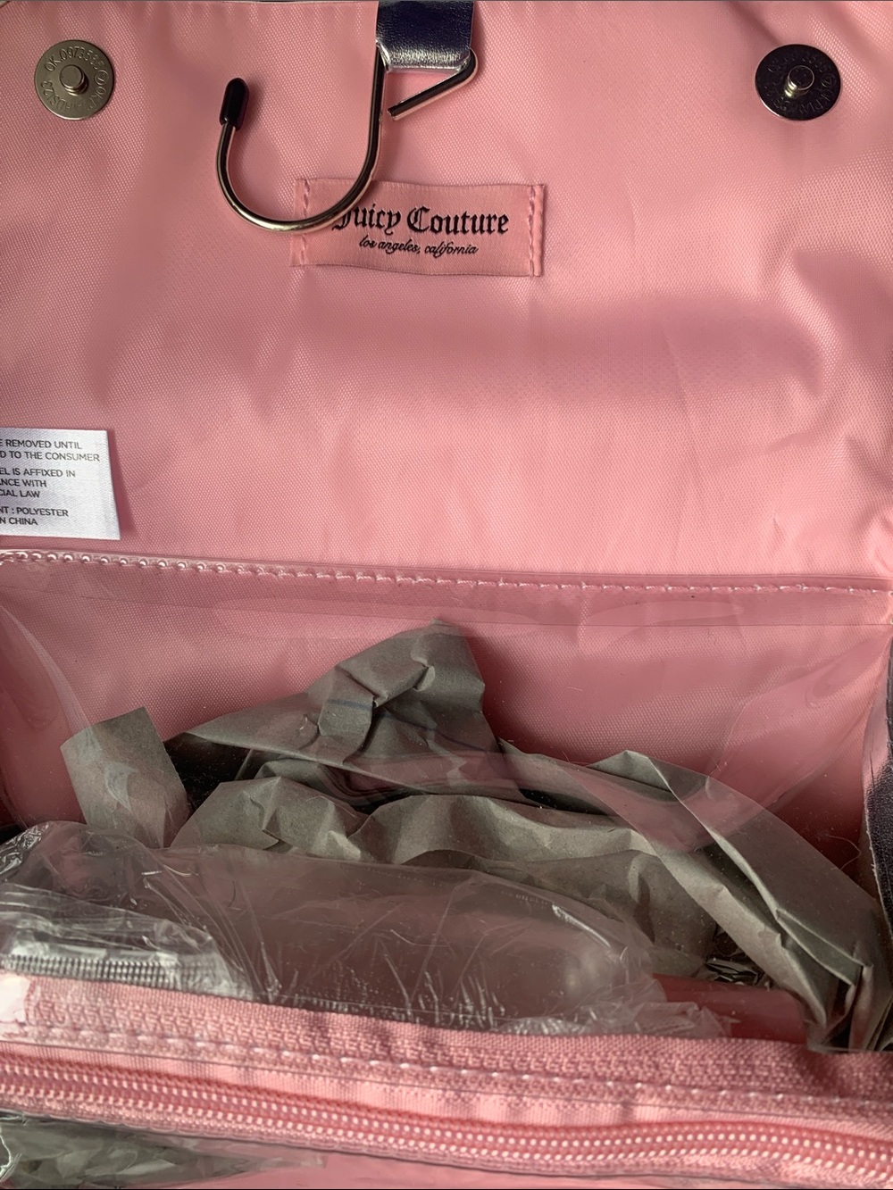 🆕 - Juicy Couture Pale Pink Velvet Travel organizer Bag with Silver Trim - Picture 10 of 11